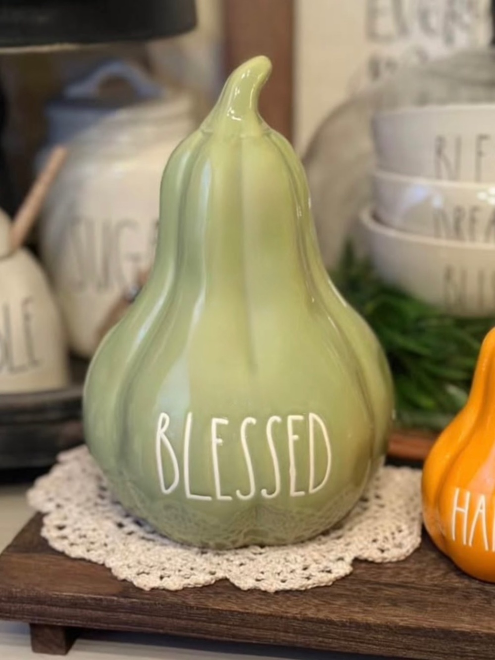 Rae Dunn Blessed Gourd Pumpkin